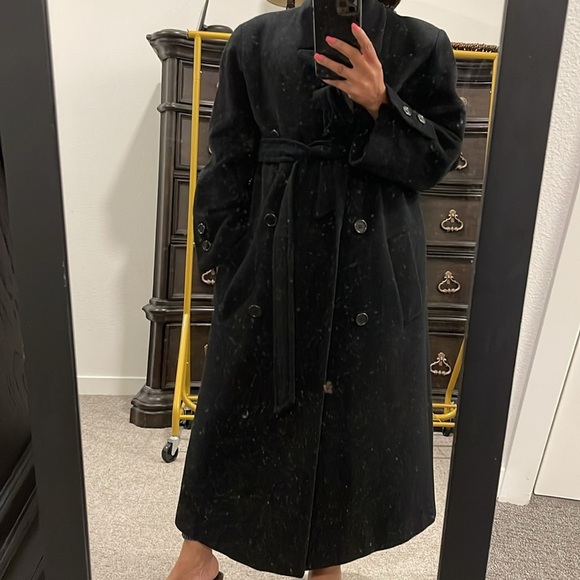 100% Cashmere Anne Klein Classic Black Coat 12/14 - Picture 16 of 16